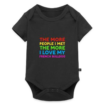 Plus de gens que j’ai rencontrés plus j’aime le bouledogue français - Body à manches courtes Premium Bébé - noir - Devant