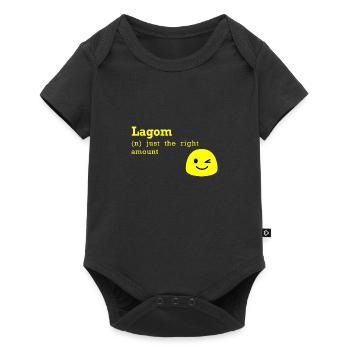 Lagom just the right amount Swedish gift - Baby Premium short-sleeve bodysuit - black - Front