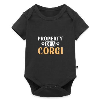 Propriété de chien d’un corgi - Body à manches courtes Premium Bébé - noir - Devant