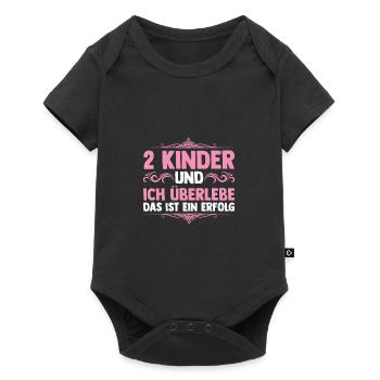 Mama Von 2 Kindern - Baby Premium Kurzarmbody - Schwarz - Vorne