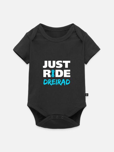 Just ride Dreirad Geschenk - Baby Premium Kurzarmbody - Schwarz