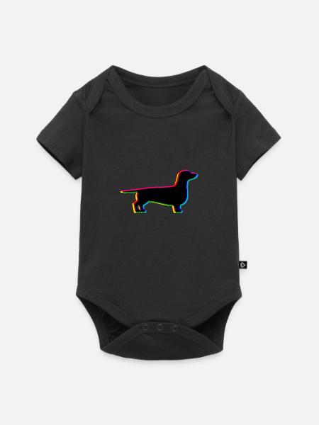 CMYK Dackel - Baby Premium Kurzarmbody - Schwarz