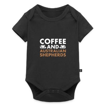 Dog Coffee And Aussie - Baby Premium short-sleeve bodysuit - black - Front