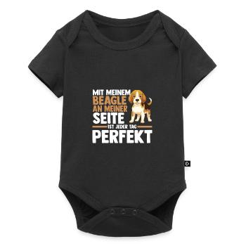 Dog Beagle - Baby Premium short-sleeve bodysuit - black - Front