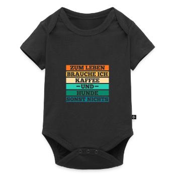 Chien Café Chien Propriétaire Chien Propriétaire Chien Motif H - Body à manches courtes Premium Bébé - noir - Devant