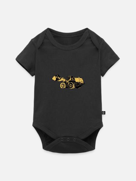 Lademaschine Silhouette Radlader Steinbruch - Baby Premium Kurzarmbody - Schwarz