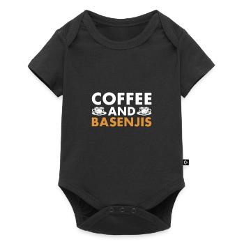 Dog Coffee And Basenji - Baby Premium short-sleeve bodysuit - black - Front