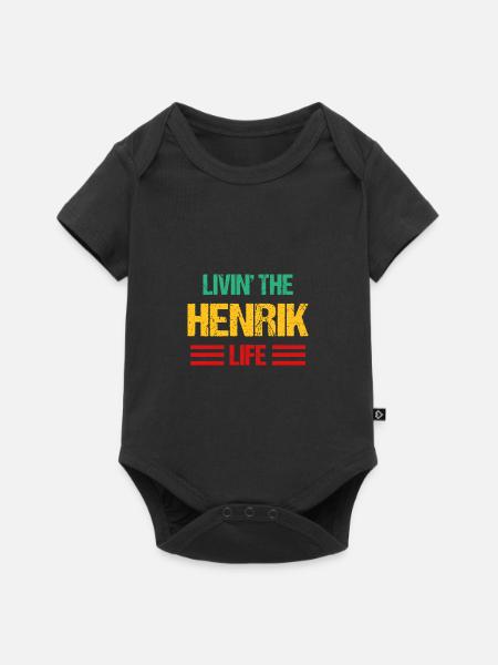 Henrik - Baby Premium Kurzarmbody - Schwarz