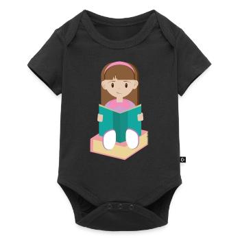 Schulanfang Maedchen 03 0225 - Baby Premium Kurzarmbody - Schwarz - Vorne