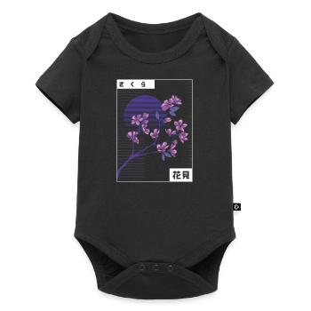 Cherry Blossom Japan Aesthetic Japanese - Baby Premium short-sleeve bodysuit - black - Front