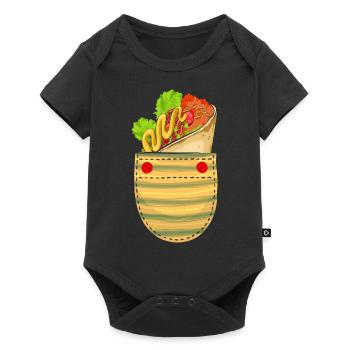 Fiesta Mexiko Essen Geschenk Süßes Brusttasche Tac - Baby Premium Kurzarmbody - Schwarz - Vorne