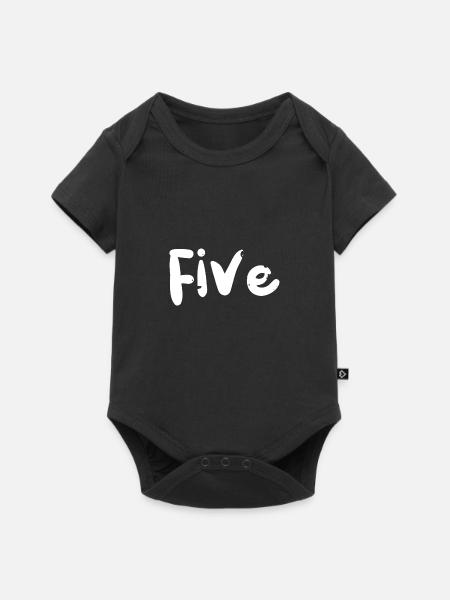 Five - Birthday - Baby Premium Kurzarmbody - Schwarz