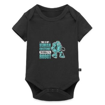 This Is My Human Costume I'M REALLY A Robot - Baby Premium Kurzarmbody - Schwarz - Vorne
