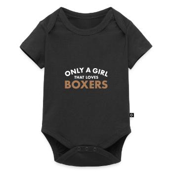 Only A Girl That Loves Boxer - Baby Premium short-sleeve bodysuit - black - Front