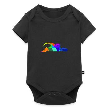 Véhicules de neige rainbow colorés - Body à manches courtes Premium Bébé - noir - Devant