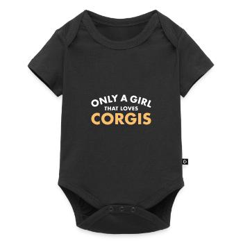 Chien seulement une fille qui aime Corgi - Body à manches courtes Premium Bébé - noir - Devant