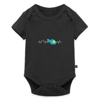 Kazakh heartbeat Kazakhstan - Baby Premium short-sleeve bodysuit - black - Front