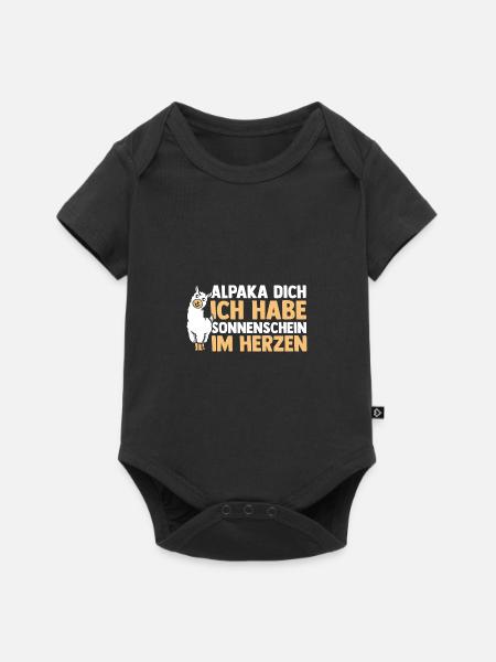 Alpaka - Baby Premium Kurzarmbody - Schwarz