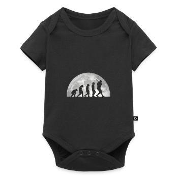 Baseballspieler Evolution Baseball - Baby Premium Kurzarmbody - Schwarz - Vorne