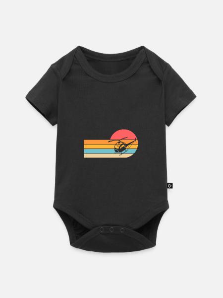 Pilot Hubschrauber Helikopter - Baby Premium Kurzarmbody - Schwarz