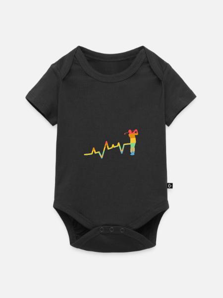 Golfspieler Herzschlag Golf - Baby Premium Kurzarmbody - Schwarz