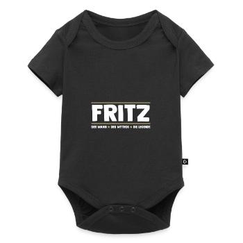 Fritz - Baby Premium Kurzarmbody - Schwarz - Vorne