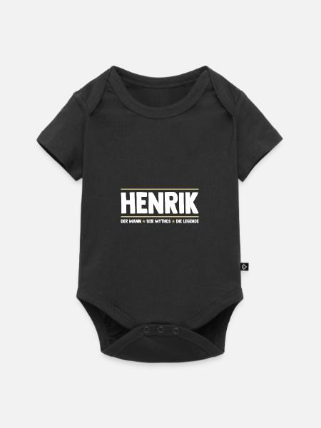 Henrik - Baby Premium Kurzarmbody - Schwarz