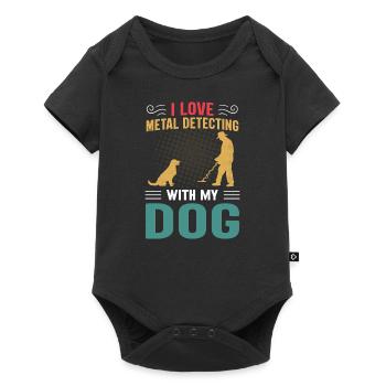 Vintage Metal Detecting With Dog Detector - Baby Premium short-sleeve bodysuit - black - Front