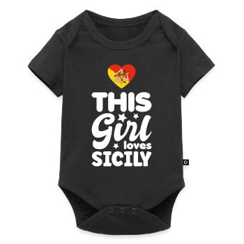 Sizilien Flagge Italien Palermo Trinacria Italia - Baby Premium Kurzarmbody - Schwarz - Vorne