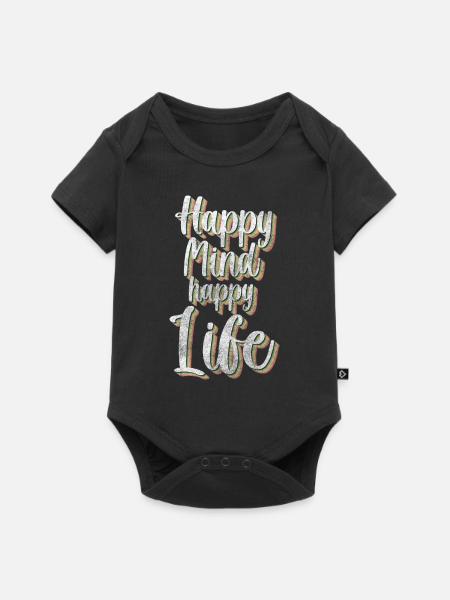 Kleeblatt Optimismus Freude - Baby Premium Kurzarmbody - Schwarz