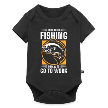 Tournoi sportif de pêche à la canne à pêche - Body à manches courtes Premium Bébé - noir - Devant