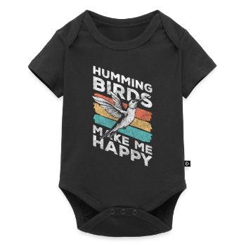 Hummingbird Animal Colorful Magical - Baby Premium short-sleeve bodysuit - black - Front