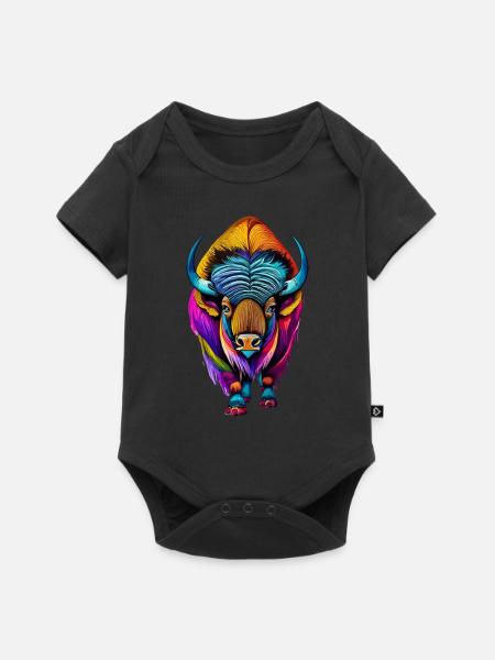 Bison - Baby Premium Kurzarmbody - Schwarz