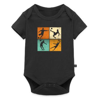 Passionné de foot t-shirt joueur de foot Vintage - Body à manches courtes Premium Bébé - noir - Devant