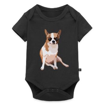 Funny brown Chihuahua - Baby Premium short-sleeve bodysuit - black - Front