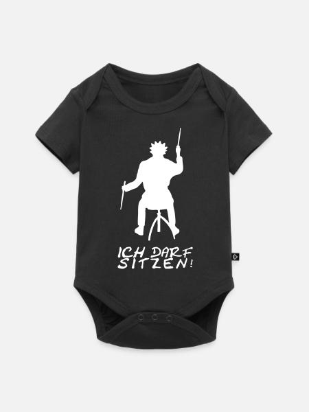 ICH DARF SITZEN - Baby Premium Kurzarmbody - Schwarz