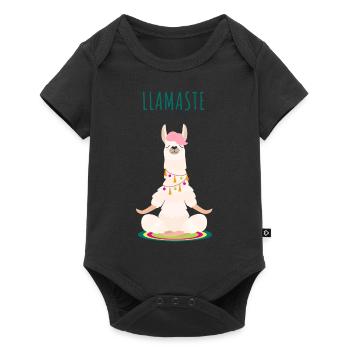 LLAMASTE Yoga Lama - Body à manches courtes Premium Bébé - noir - Devant