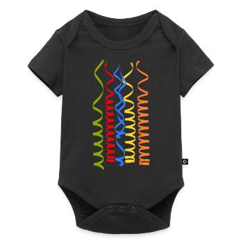 Karneval Kostüm Faschingskostüm Luftschlangen bunt - Baby Premium Kurzarmbody - Schwarz - Vorne