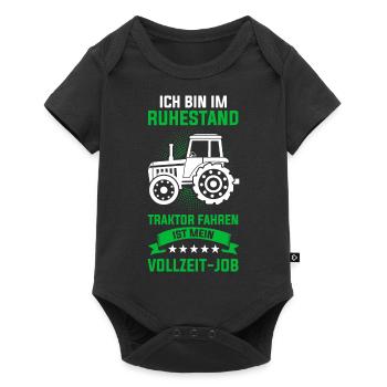 Traktor Rentner Ruhestand Trecker Landwirt Opa - Baby Premium Kurzarmbody - Schwarz - Vorne
