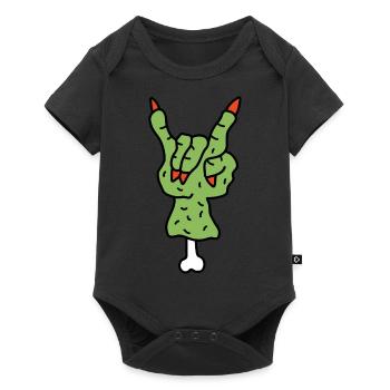 Halloween Zombie Hand Rock - Baby Premium short-sleeve bodysuit - black - Front