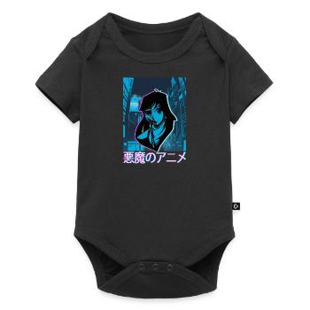 Pastel Goth Manga Vaporwave Fille Creepy Anime - Body à manches courtes Premium Bébé - noir - Devant