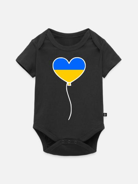 Ukraine - Baby Premium Kurzarmbody - Schwarz
