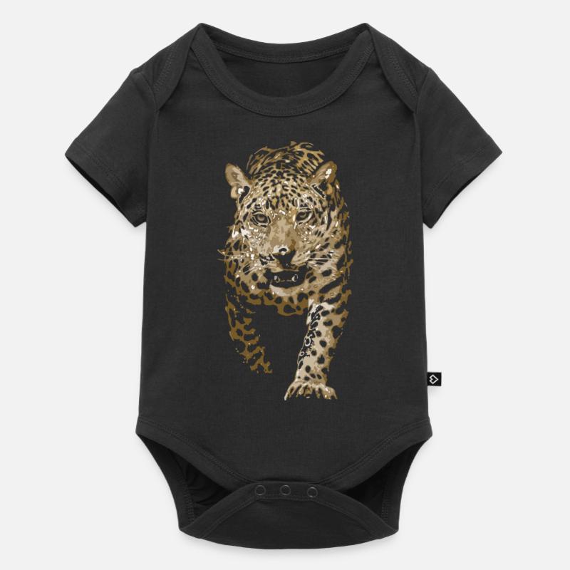 Léopard, Léopard indien, Léopard de Perse - Body à manches courtes Premium Bébé - noir