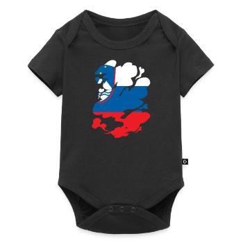 Slovenia Flag Balkan Slovenian Flag Vintage - Baby Premium short-sleeve bodysuit - black - Front