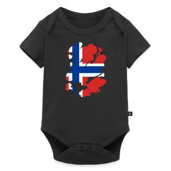Norvège Drapeau Scandinavie Drapeau norvégien - Body à manches courtes Premium Bébé - noir - Devant