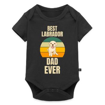 Labrador Papa Chiens Fête des Pères Rétro Labrador - Body à manches courtes Premium Bébé - noir - Devant