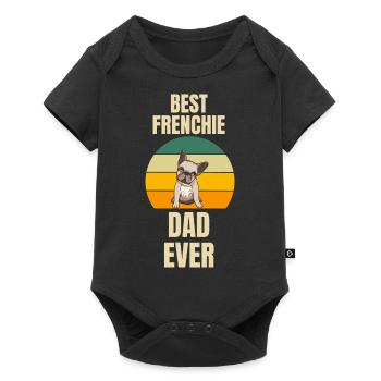Dogs Retro Frenchie Papa - Baby Premium short-sleeve bodysuit - black - Front