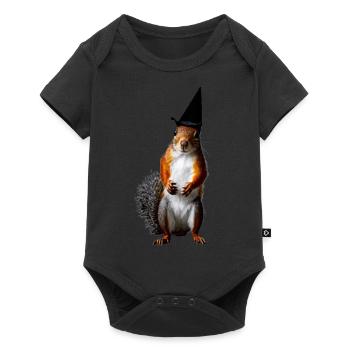 Écureuil Halloween mignon drôle animal automne 2 - Body à manches courtes Premium Bébé - noir - Devant