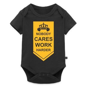 nobody cares work harder - Baby Premium short-sleeve bodysuit - black - Front