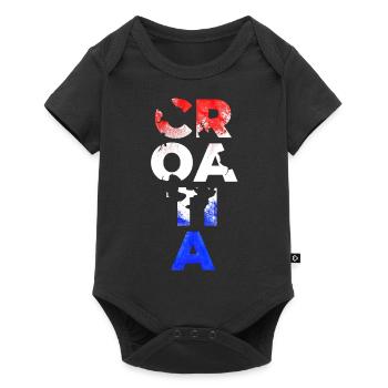 Croatia Croatian Hrvatska Croats vatreni kuna hrv - Baby Premium short-sleeve bodysuit - black - Front